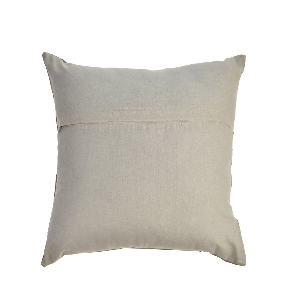 20" Gray And Tan Striped Faux Leather Throw Pillow Cover