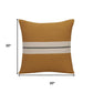 20" Yellow And Ivory Striped Cotton Throw Pillow Cover