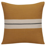 20" Yellow And Ivory Striped Cotton Throw Pillow Cover