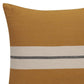 20" Yellow And Ivory Striped Cotton Throw Pillow Cover