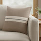 20" Brown And Ivory Striped Cotton Throw Pillow Cover