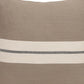 20" Brown And Ivory Striped Cotton Throw Pillow Cover