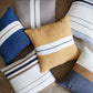 20" Brown And Ivory Striped Cotton Throw Pillow Cover