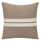 20" Brown And Ivory Striped Cotton Throw Pillow Cover