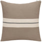 24" Brown And Ivory Striped Cotton Throw Pillow Cover