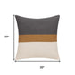 20" Brown And Gray Striped Cotton Throw Pillow Cover