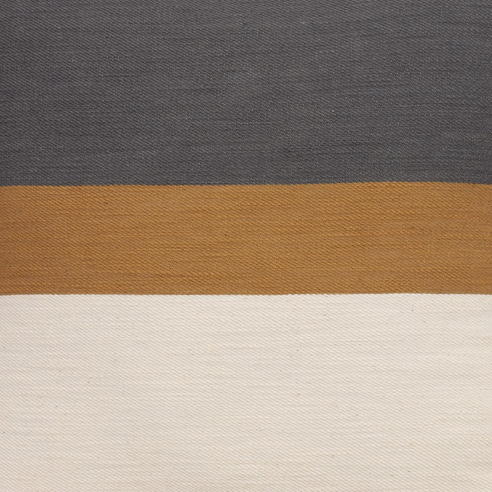 24" Brown And Gray Striped Cotton Throw Pillow Cover