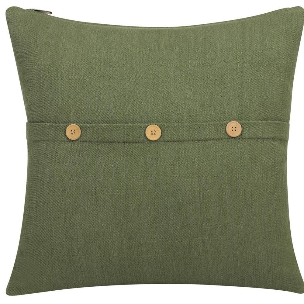 20" Forest Green Cotton Throw Pillow Cover