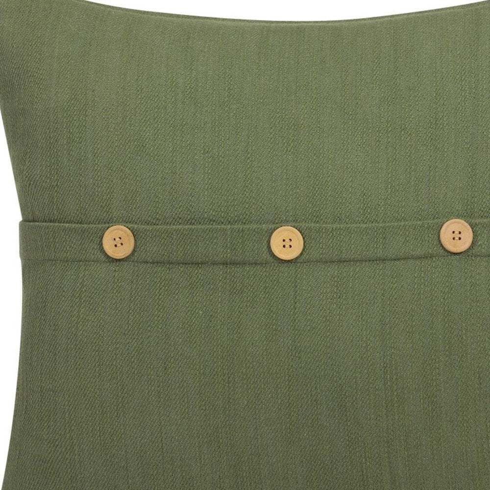 20" Green Cotton Throw Pillow Cover