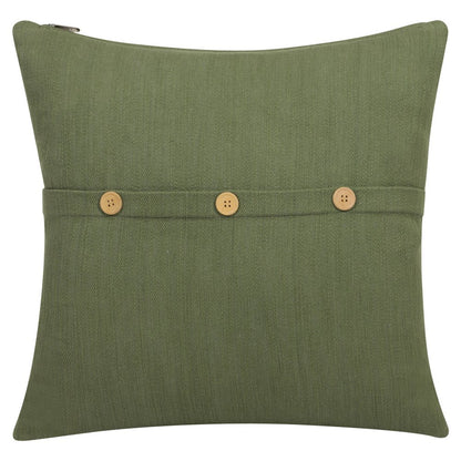 20" Green Cotton Throw Pillow Cover