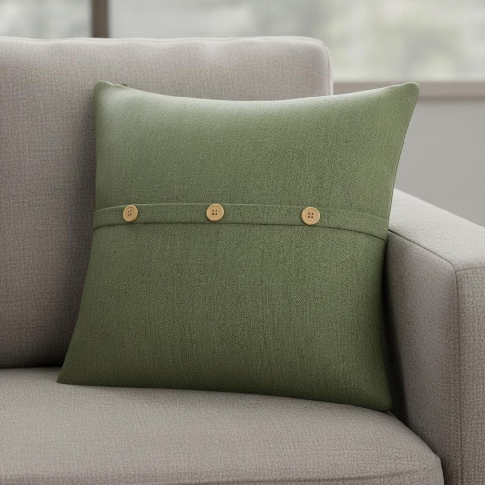 20" Forest Green Cotton Throw Pillow Cover