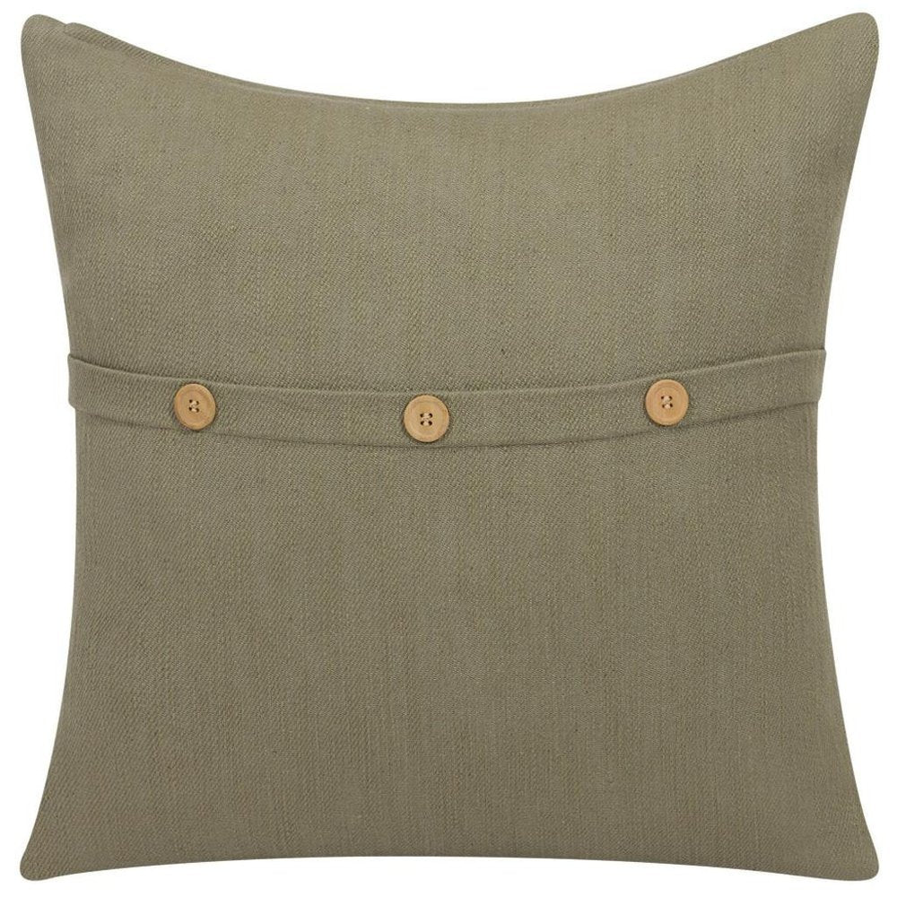 20" Green Cotton Throw Pillow Cover