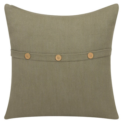 20" Green Cotton Throw Pillow Cover