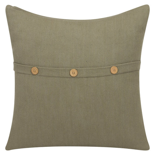 20" Green Cotton Throw Pillow Cover