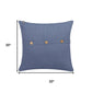 20" Blue Cotton Throw Pillow Cover