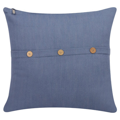 20" Blue Cotton Throw Pillow Cover