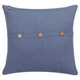 20" Blue Cotton Throw Pillow Cover
