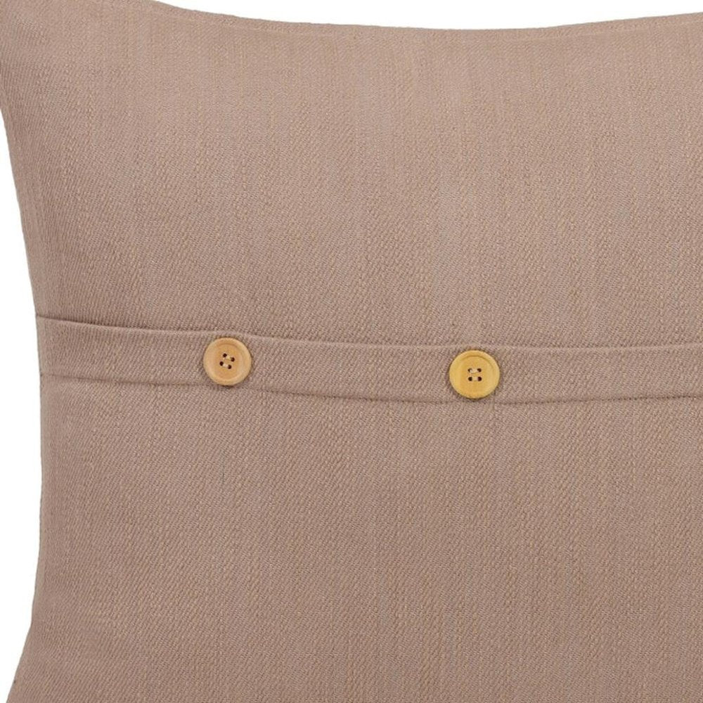 20" Brown Cotton Throw Pillow Cover