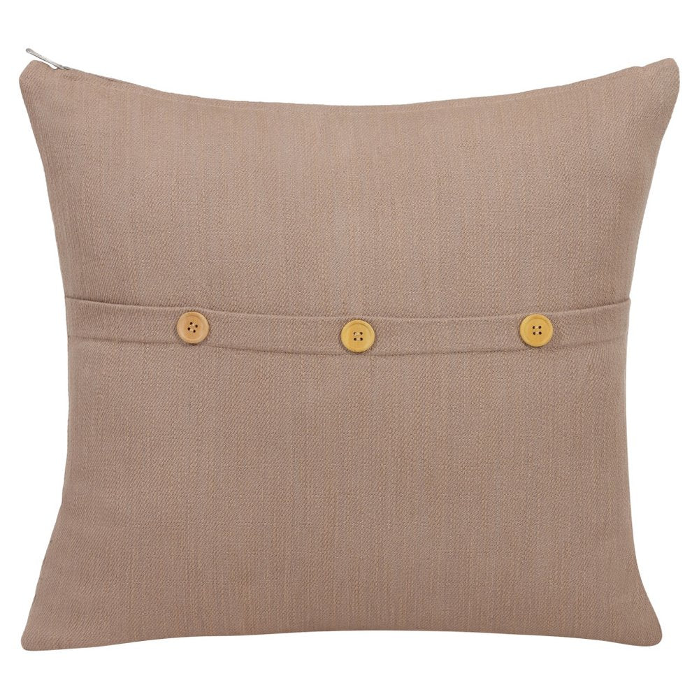 24" Brown Cotton Throw Pillow Cover