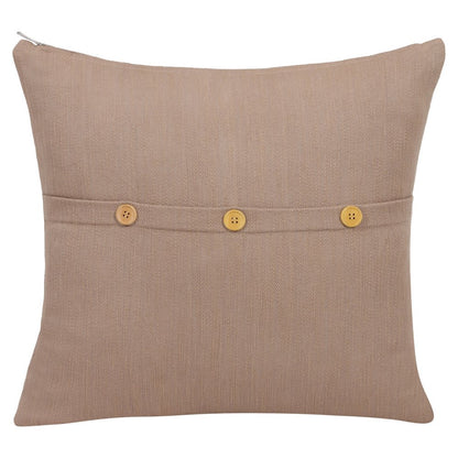 24" Brown Cotton Throw Pillow Cover