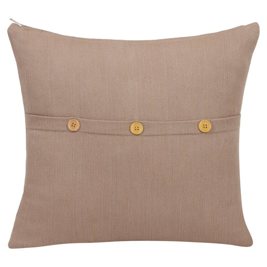 24" Brown Cotton Throw Pillow Cover