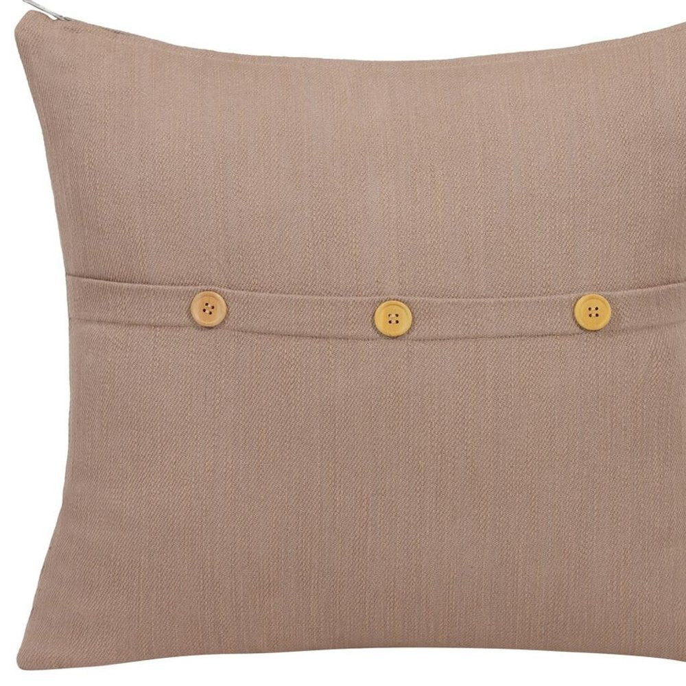 24" Brown Cotton Throw Pillow Cover