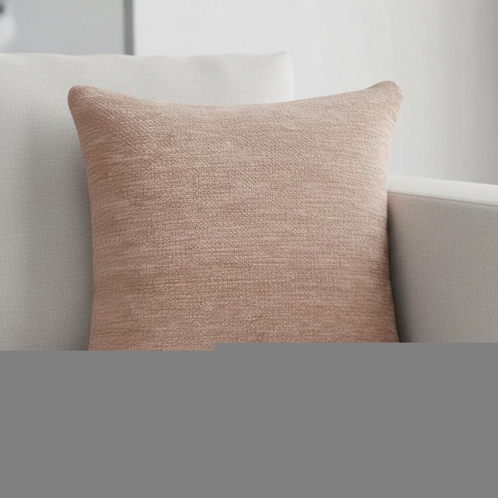 20" Beige Chenille Throw Pillow Cover