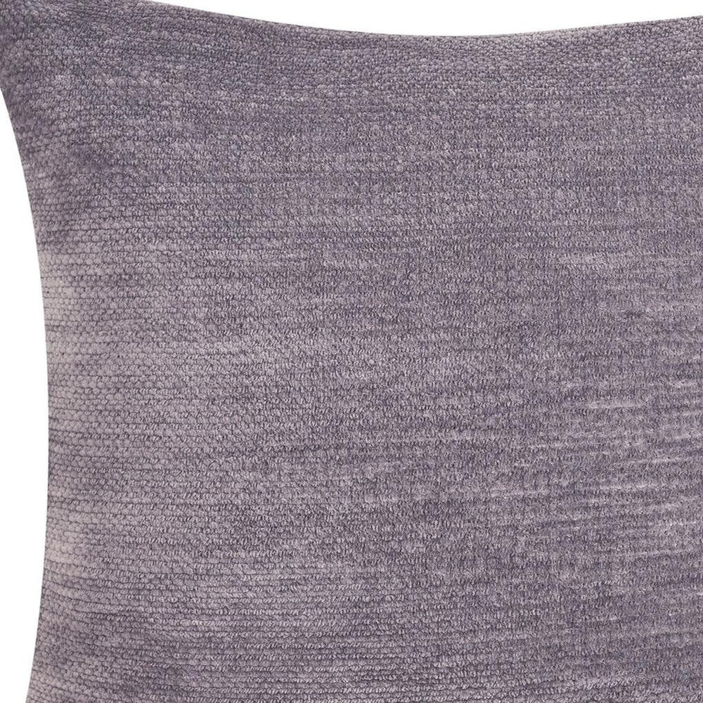 20" Gray Beach Chenille Throw Pillow Cover