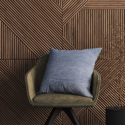 20" Blue Chenille Throw Pillow Cover