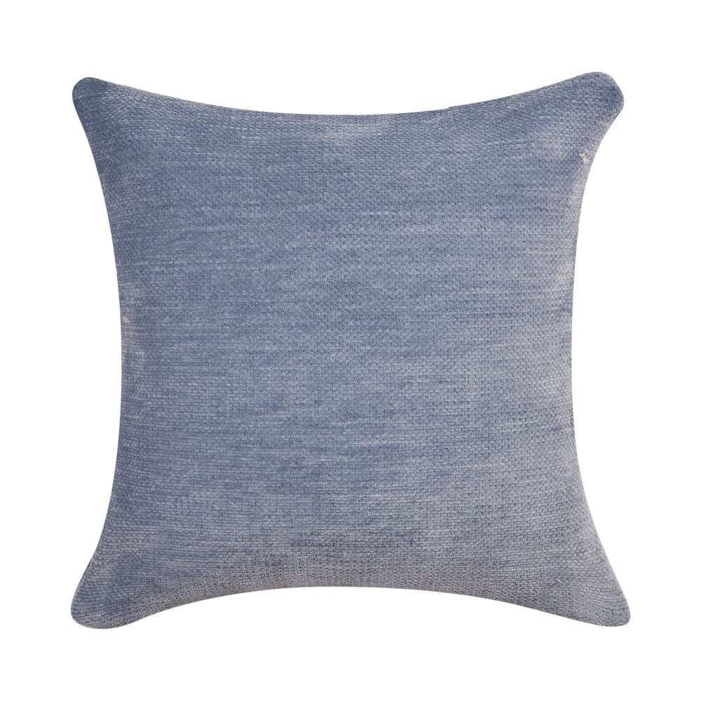 20" Blue Chenille Throw Pillow Cover