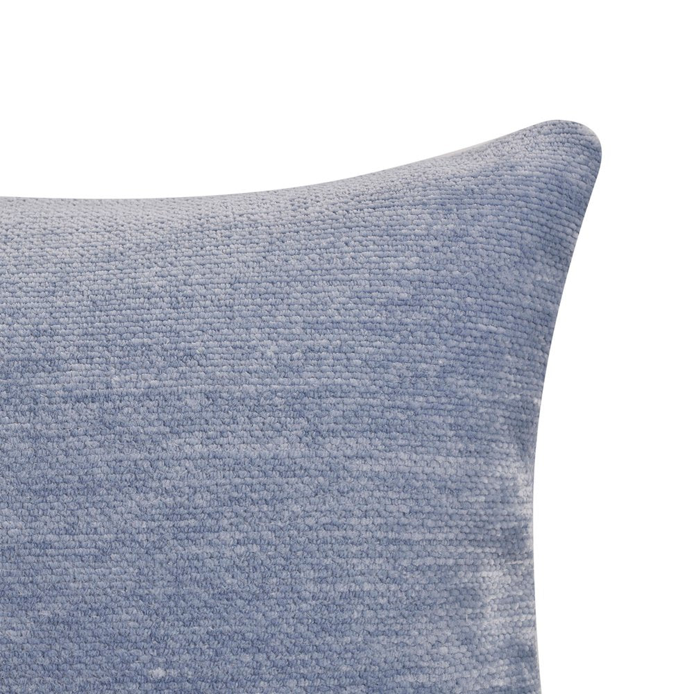 20" Blue Chenille Throw Pillow Cover