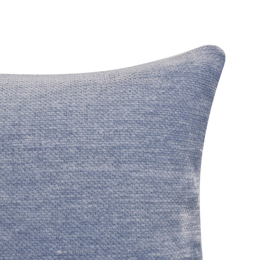 20" Blue Chenille Throw Pillow Cover