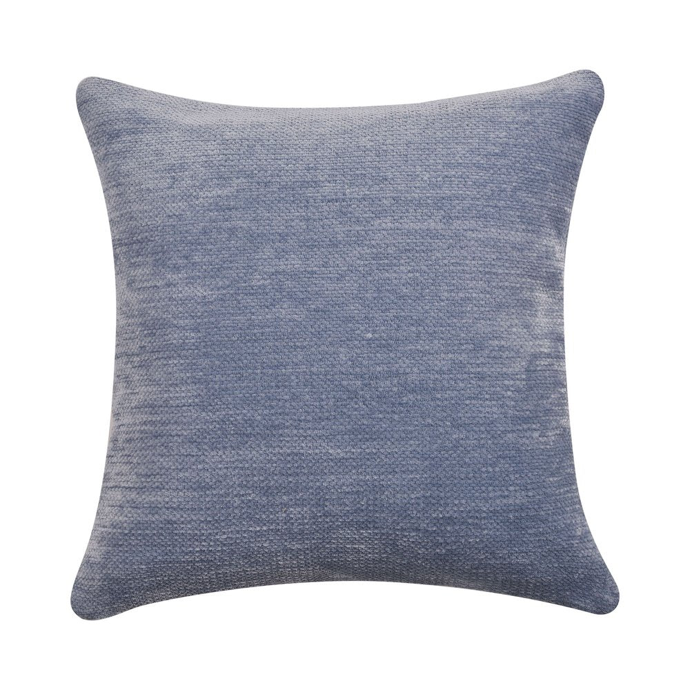 20" Blue Chenille Throw Pillow Cover