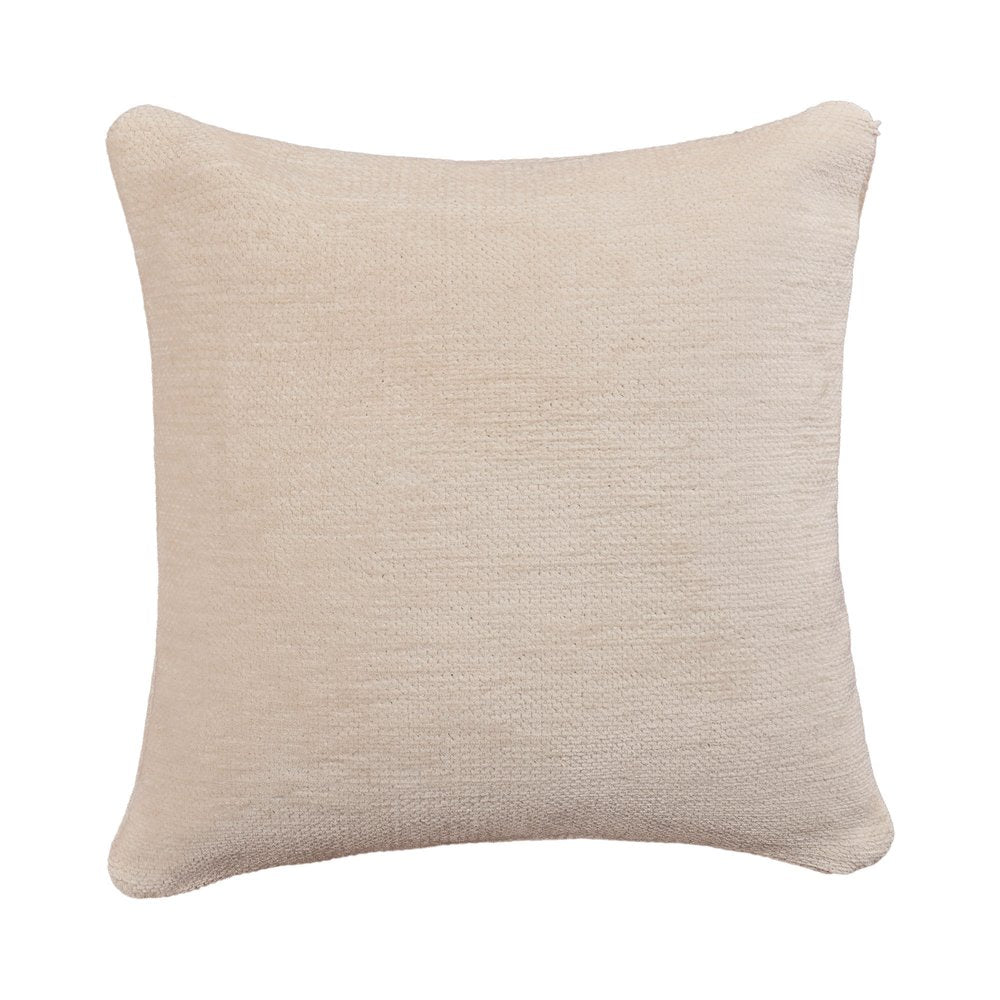 20" Ivory Chenille Throw Pillow Cover