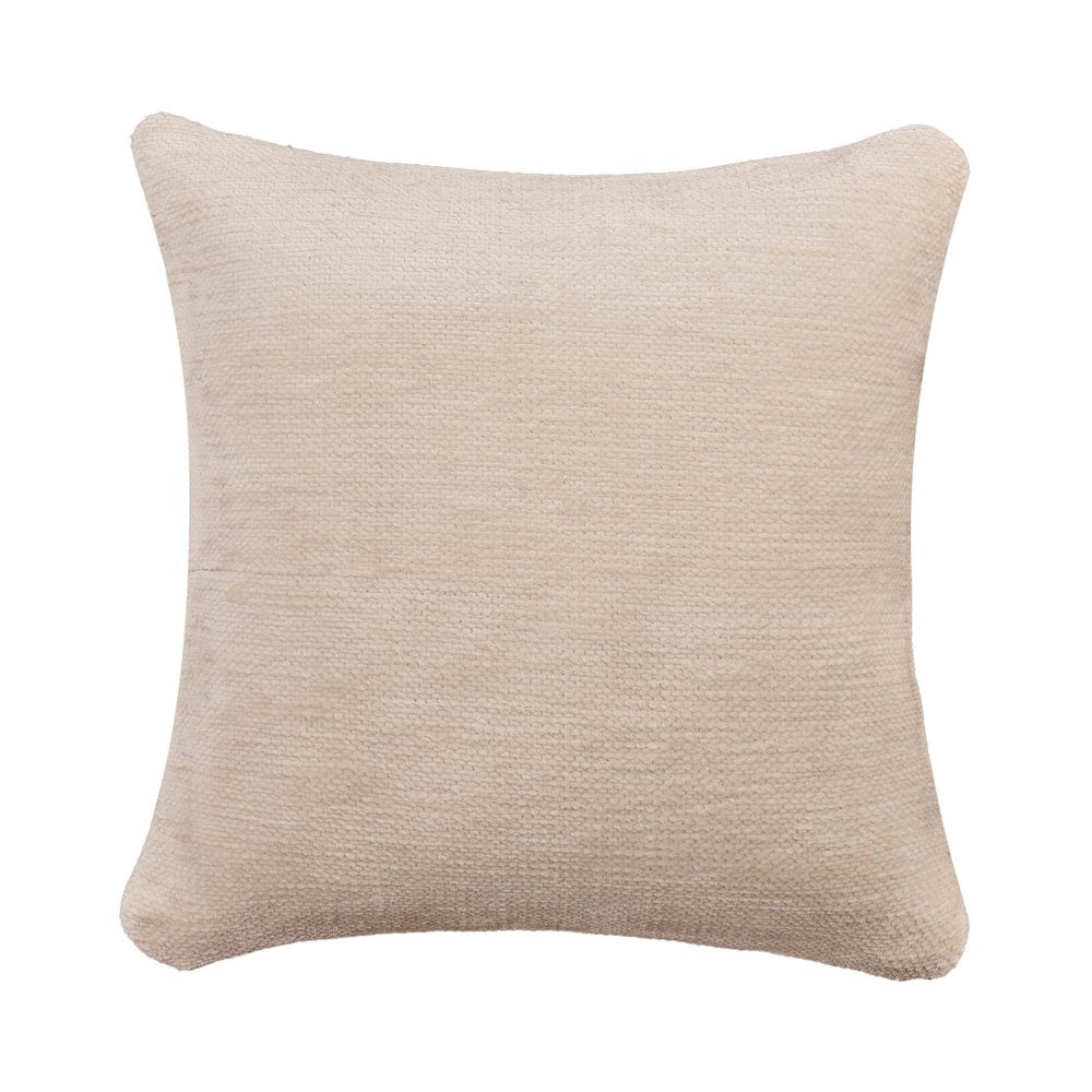 20" Ivory Chenille Throw Pillow Cover