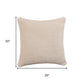 20" Ivory Chenille Throw Pillow Cover