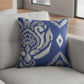 20" Blue And Silver Throw Pillow Cover
