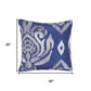 20" Blue And Silver Throw Pillow Cover
