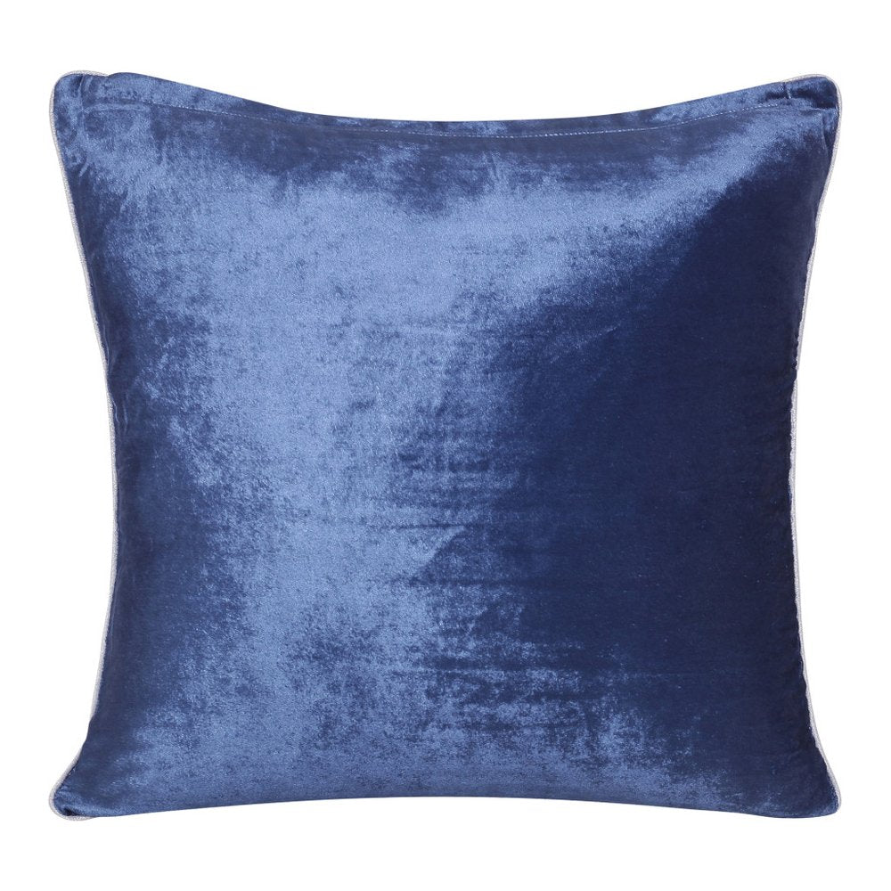 20" Blue And Silver Throw Pillow Cover