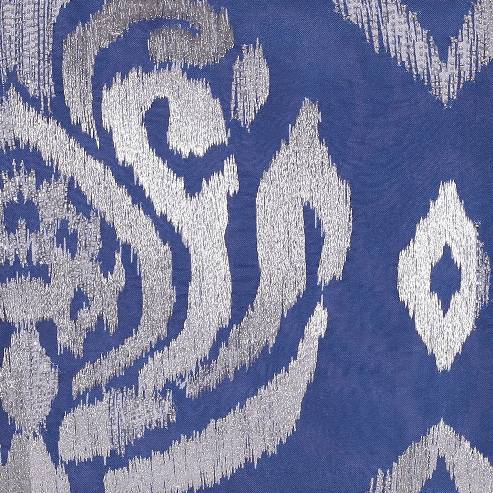 20" Blue And Silver Throw Pillow Cover