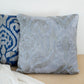 20" Blue And Silver Throw Pillow Cover