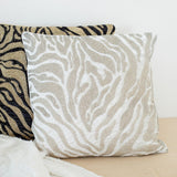 20" Ivory And Silver Geometric Throw Pillow Cover
