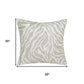 20" Ivory And Silver Geometric Throw Pillow Cover