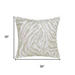 20" Ivory And Silver Throw Pillow Cover with Texture