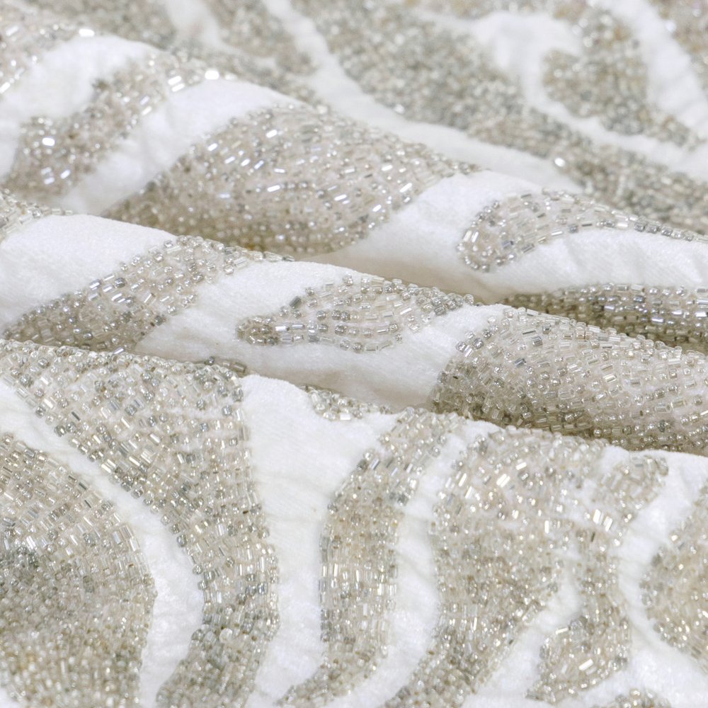 20" Ivory And Silver Geometric Throw Pillow Cover