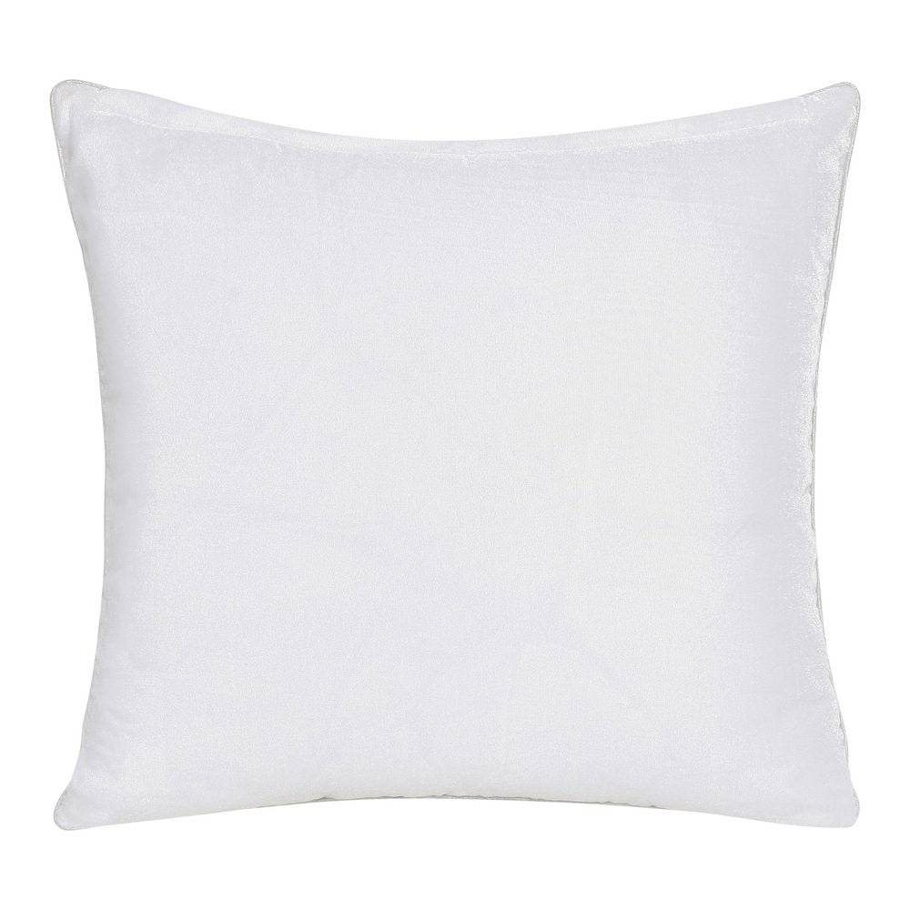 20" Ivory And Silver Throw Pillow Cover with Texture