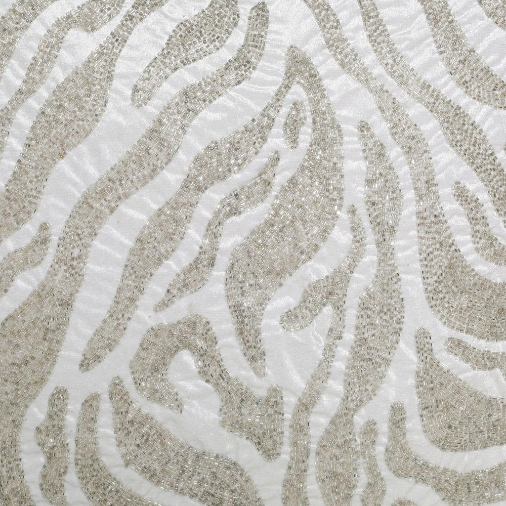 20" Ivory And Silver Throw Pillow Cover with Texture