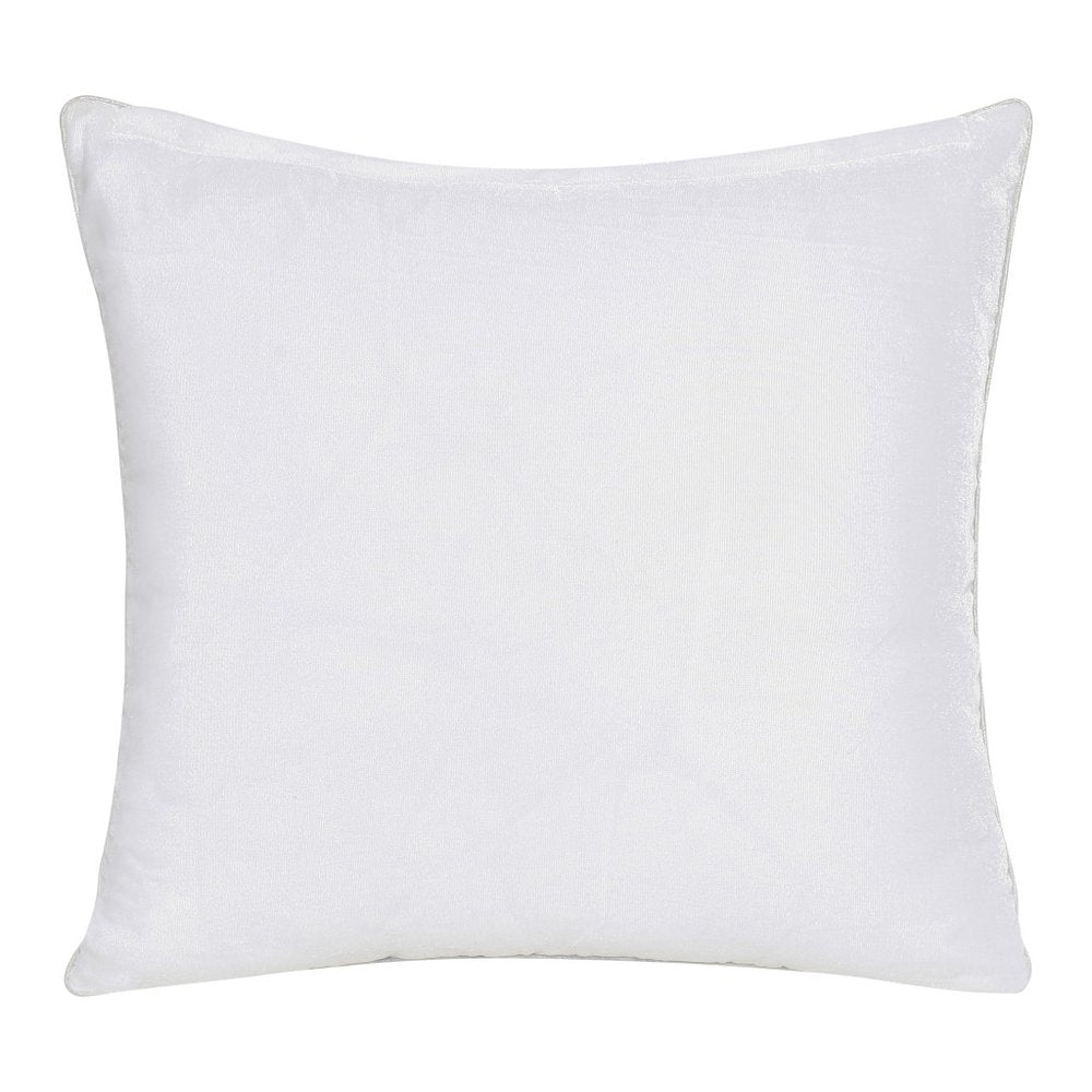 20" Ivory And Silver Geometric Throw Pillow Cover