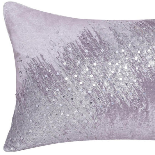 16" X 24" Gray And Silver Lumbar Throw Pillow Cover with Texture