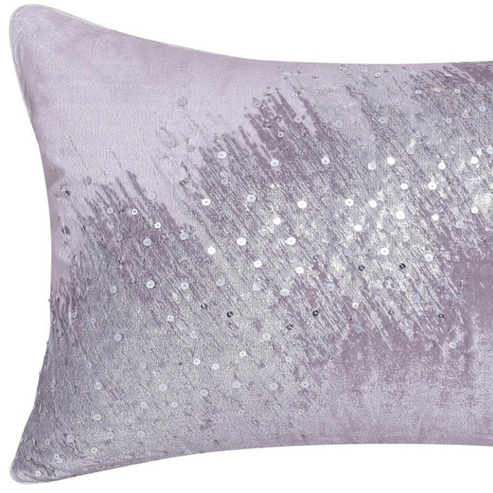 16" X 24" Gray And Silver Lumbar Throw Pillow Cover with Texture